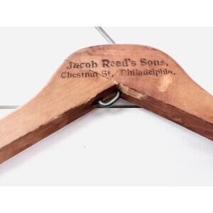 Vintage Jacob Reed's Sons Chestnut St. Philadelphia Wooden Clothes Hanger